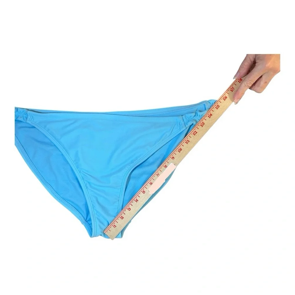 Size 1X 17-18 Wild Fable Bright Blue Bikini Bottom Low Rise High Leg New w Tags - Picture 4 of 6